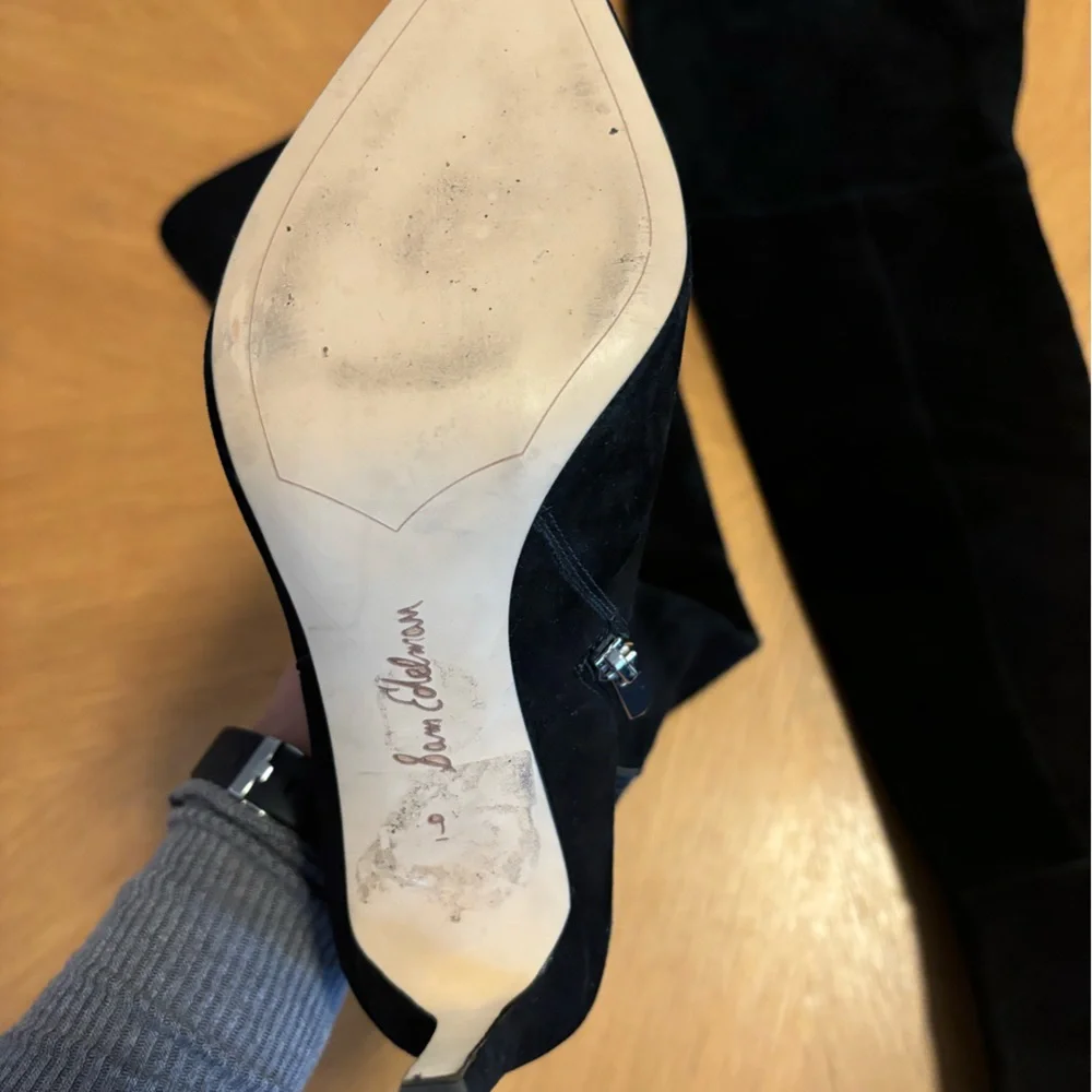 Sam Edelman Black Over-the-Knee Suede Stiletto Boots